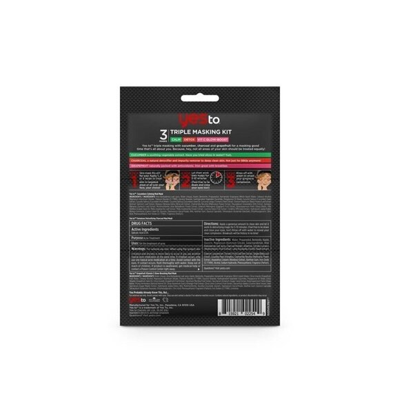 Yes To Triple Masking Kit: Cucumber, Charcoal, Grapefruit - Picture 4 of 4